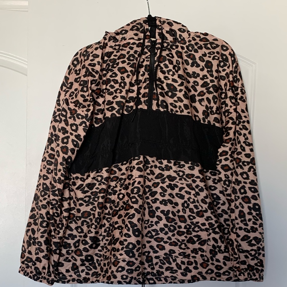 Leopard Print Pullover Jacket - Windbreaker